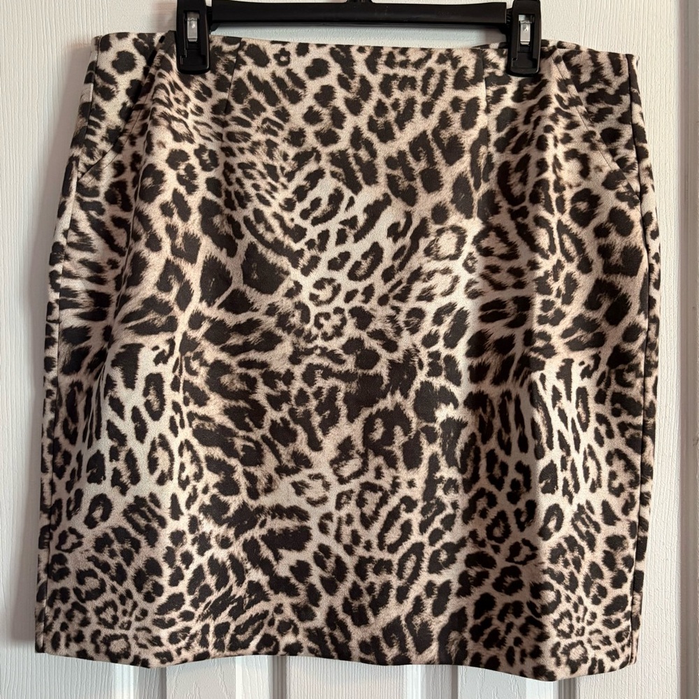 CAbi Sophia Leopard Print Pencil Skirt